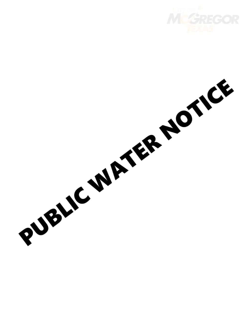 Public Water Notice