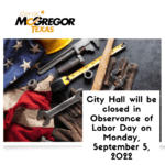 Closed for Holiday - Labor Day